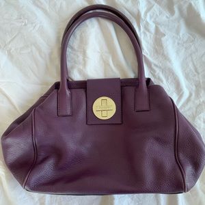 Kate Spade purple leather tote bag